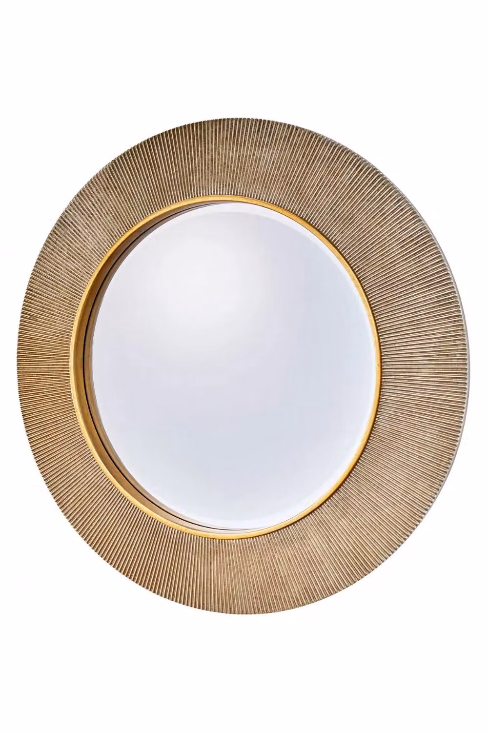 Yearn Mirrors Large Round Gold Ribbed Bevelled Hanging Mirror – 2