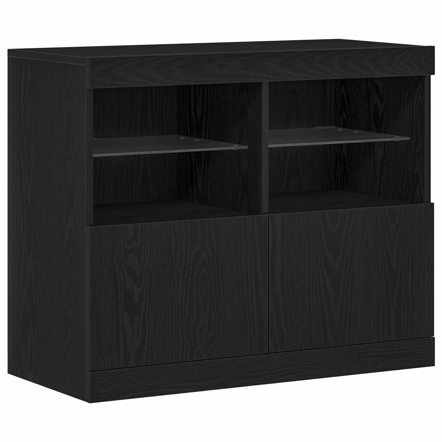 Berkfield Home Modern Black Oak Sideboard with Integrated LED Lights W/D/H: 81 x 37 x 67 cm – 2