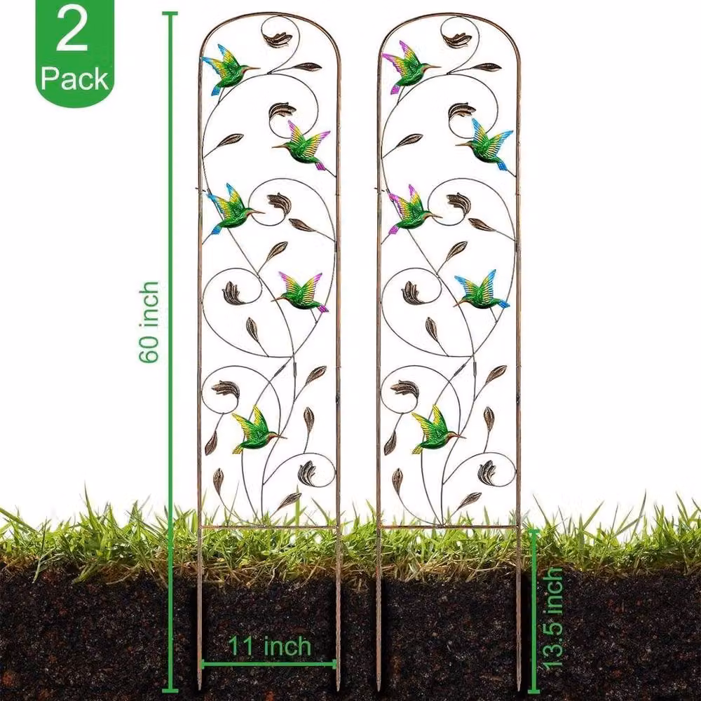 NESTLUNE 2 Pack Metal Garden Obelisk Climbing Plant Support Frames in Bronze – 2
