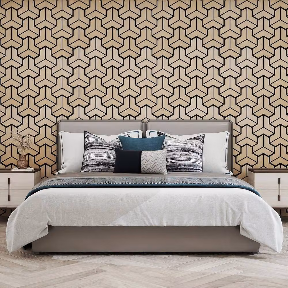 Kelvenix 4 Pack Soundproof MDF Wall Panels in Sand Beige Wood Look – 4