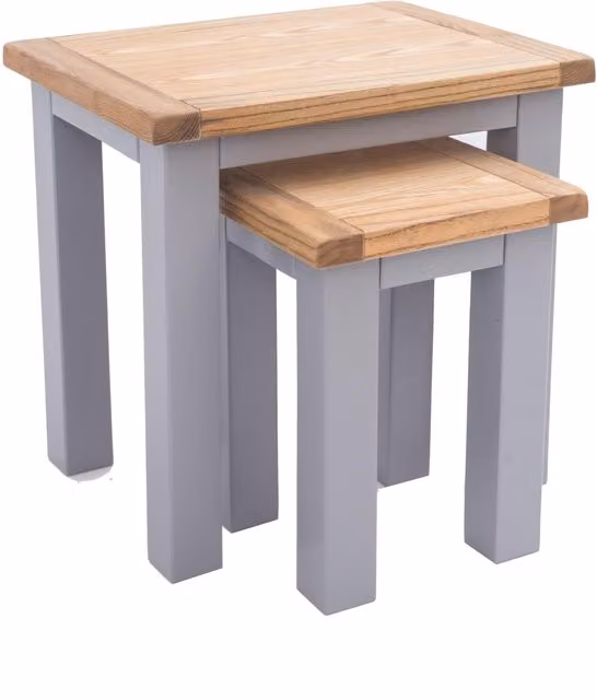 Cabinet Bits Nest of Tables Set of 2 in Grey Ash Wood – 1