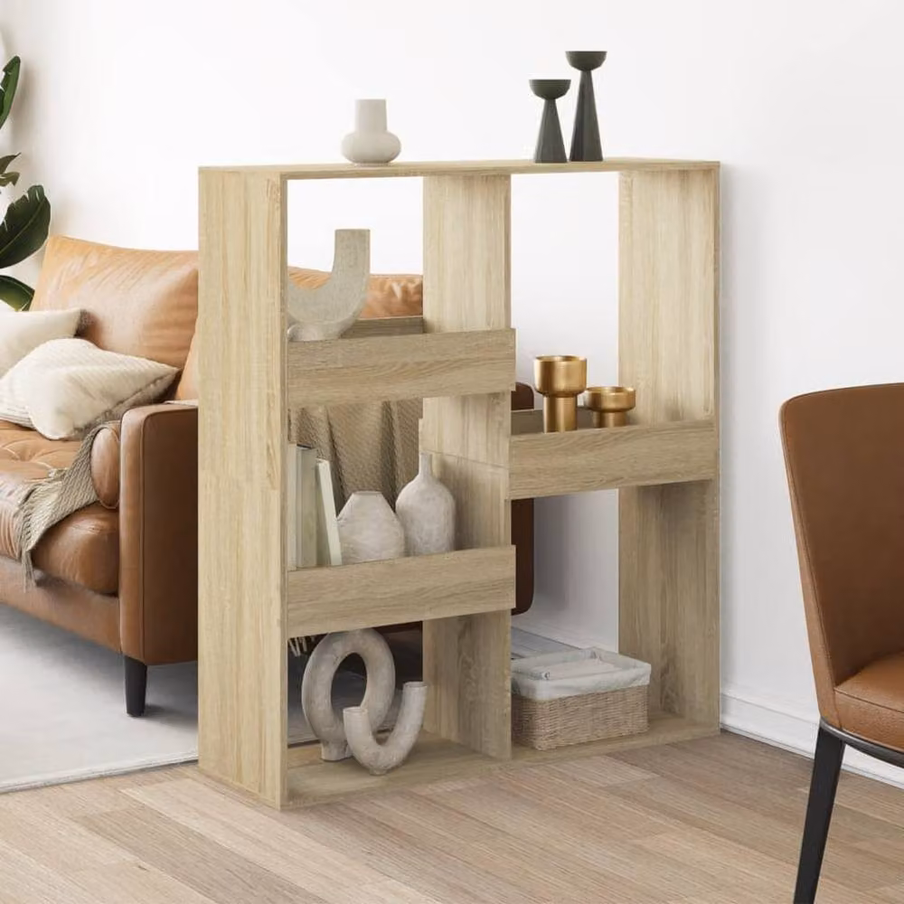 Berkfield Home Sonoma Oak Room Divider in Light Tan, W/D/H: 100 x 33 x 115 cm – 2