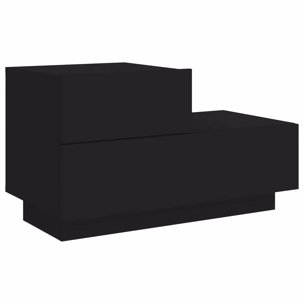 Berkfield Home Modern Black Bedside Cabinet with Integrated LED Lights W: 70 cm, D: 36 cm, H: 40.5 cm – 5