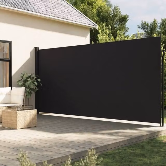 Berkfield Home Retractable Side Awning in Black, W/D/H: 220 x 600 cm