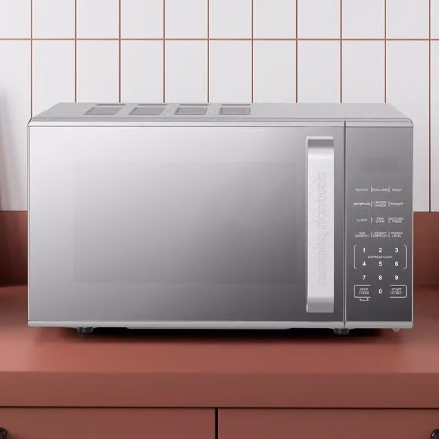 Morphy Richards 20L 800W Digital Solo Countertop Microwave with Mirror Door in Matt Black and Silver