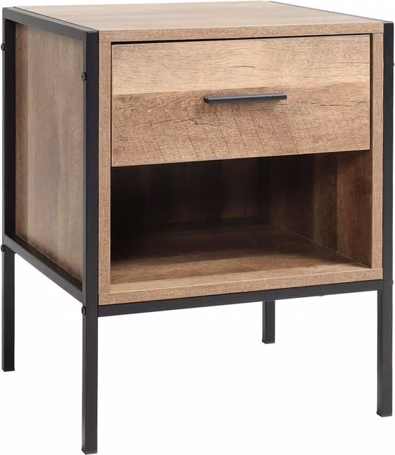 Classic Wooden Nightstand with Drawer in Brown or Black