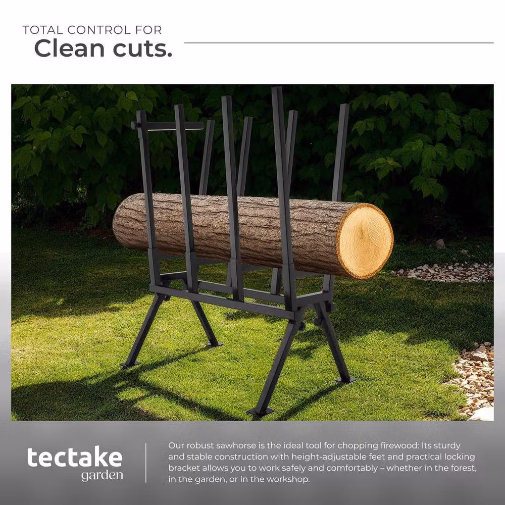 tectake Steel Sawhorse in Black – 4