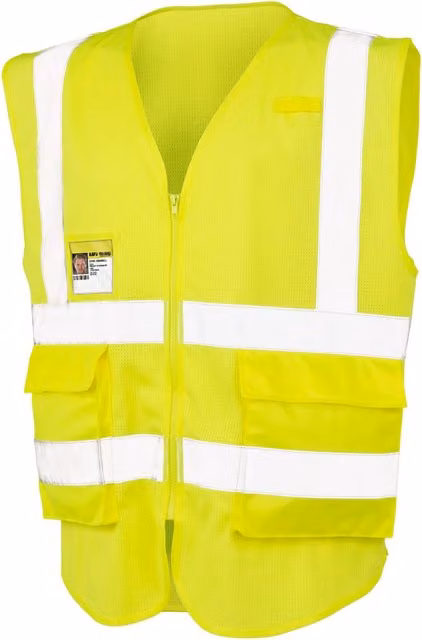 Result SAFE-GUARD Unisex Adult Executive Mesh Hi-Vis Safety Vest, Class 2, Fluorescent Yellow, Size S