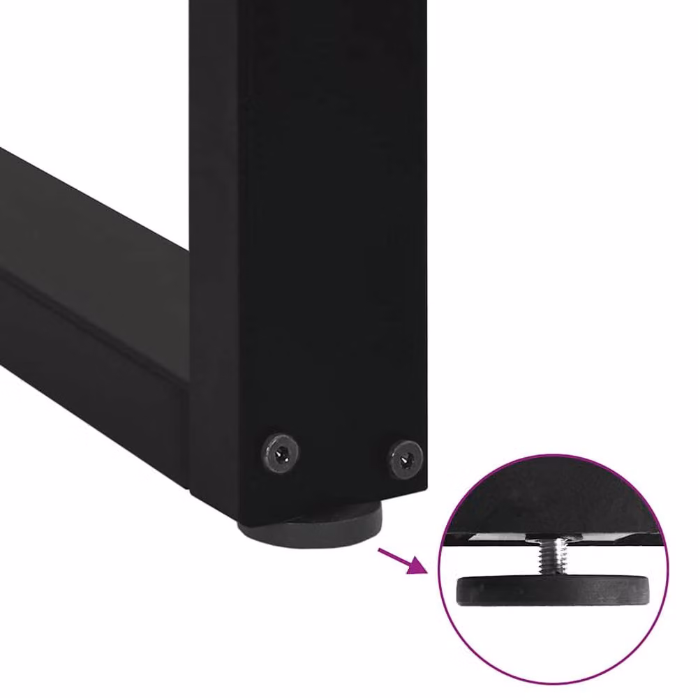 Berkfield Home U-Shaped Steel Coffee Table Legs, 2 Pieces, Black, H: 90-91 cm x W: 40 cm – 3
