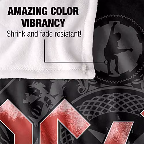 LOGOVISION AC/DC Black Ice Silky Touch Super Soft Throw Blanket, White and Black, W/D/H: 152 x 127 cm – 3