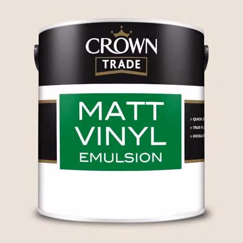 Crown Trade Matt Vinyl Dispersion Paint in Beige White, 2.5 l – 2