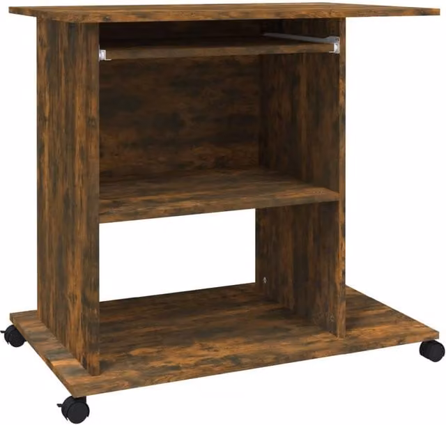 Berkfield Home Computer Desk in Smoked Oak Brown, W/D/H: 80 x 50 x 75 cm – 1