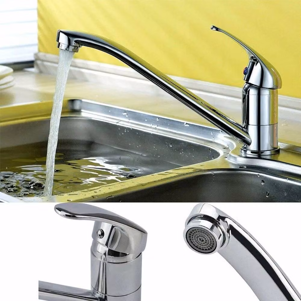 EONLION Single Lever Kitchen Sink Mixer Tap with Swivel Spout in Silver – 2