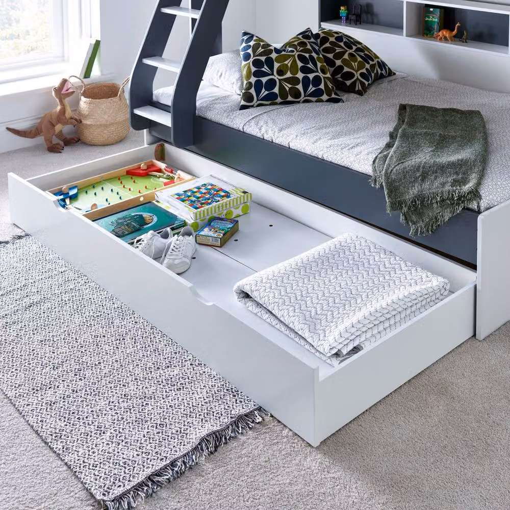 Bedmaster Oliver Triple Sleeper Storage Bunk Bed with Drawer, Grey and White, W/D/H: 120 x 200 x 158.2 cm – 4