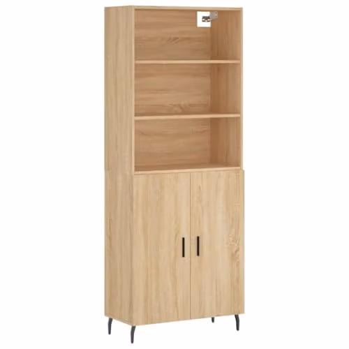 vidaXL Modern Highboard in Sonoma Oak Brown, W/D/H: 69.5 x 34.0 x 180.0 cm
