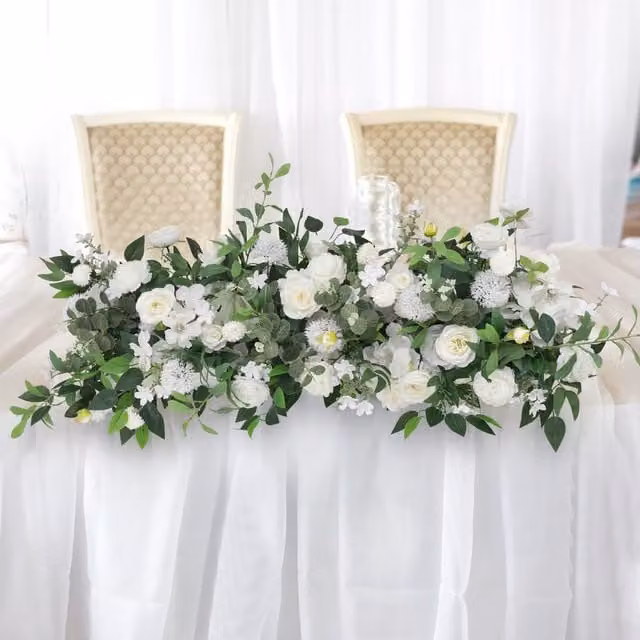 Livingandhome White Artificial Silk Peony Flower Panel, Diameter: 35 cm