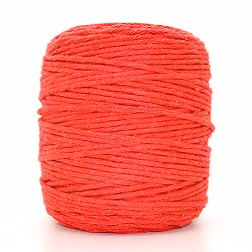 SolaDirect Premium Red Macrame Cord, 200 m of 3 mm Thick Natural Cotton Thread Yarn