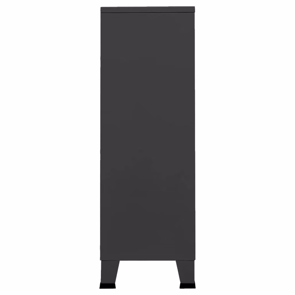 Berkfield Home Industrial Steel Wardrobe in Anthracite and Black, W/D/H: 67 x 35 x 107 cm – 3