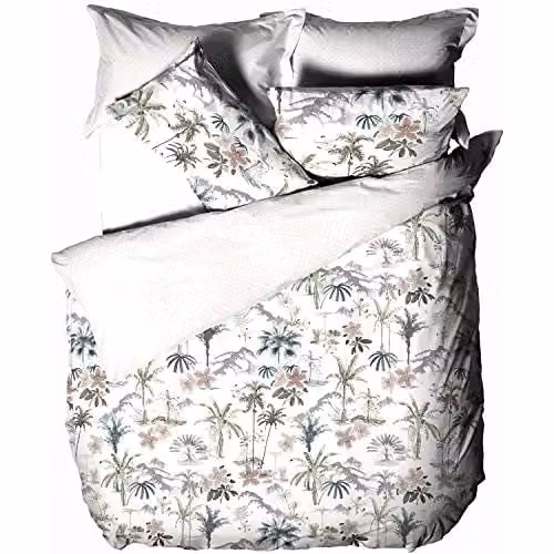 Linen House Luana Floral Cotton Duvet Cover and Pillowcase Set in White and Multicolour, W/D/H: 135 x 200 cm and 50 x 70 cm – 2