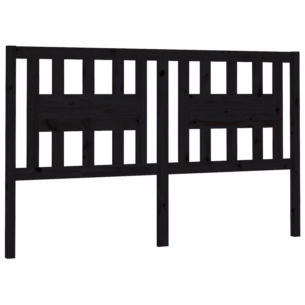 Berkfield Home Black Rustic Solid Pine Wood Headboard, W/D/H: 206 x 4 x 100 cm – 2