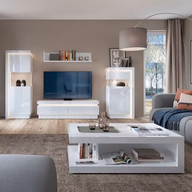 Furniture To Go Lyon Designer Coffee Table in White Matt Rectangular MDF