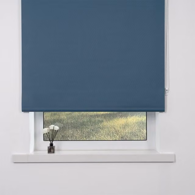 Divante Plain Petrol Blackout Textile Roller Blind, Width: 180 cm