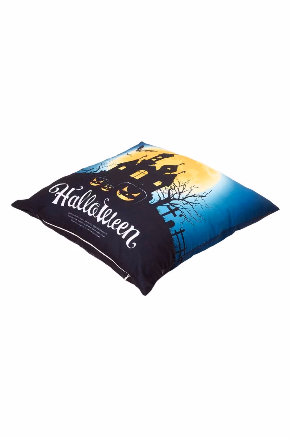 Living and Home 2-Piece Halloween Pumpkin and Haunted House Printed Square Throw Pillows, Multicolour, W/D/H: 45 x 45 x 45 cm – 2