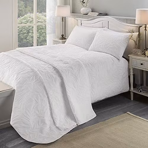 Serene Luana Collection Reversible Floral Microfibre Duvet Cover and Pillowcase Set in White and Pink, W/H: 140 x 200 cm – 1