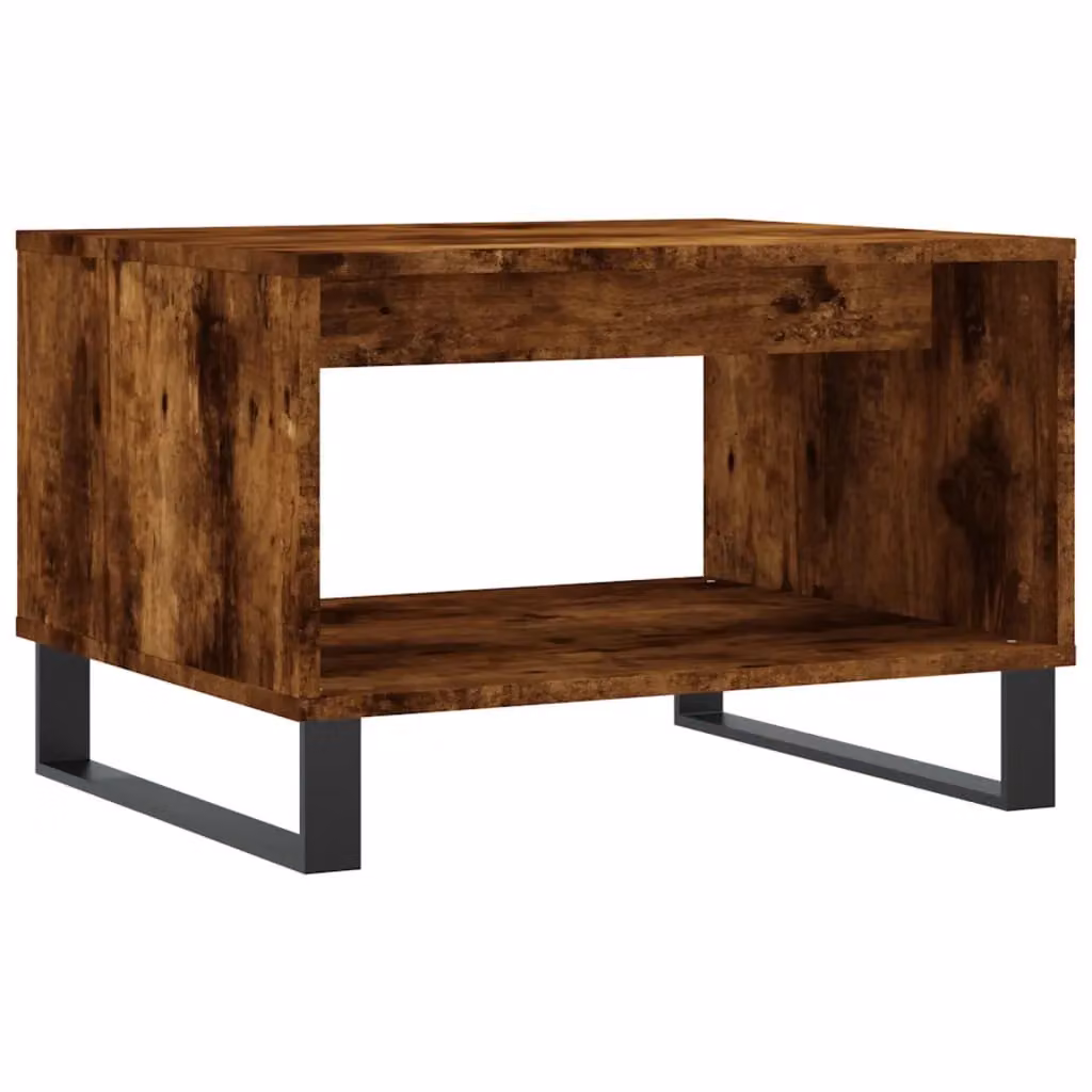 Berkfield Home Smoked Oak Coffee Table in Brown, W/D/H: 60 x 50 x 40 cm – 2