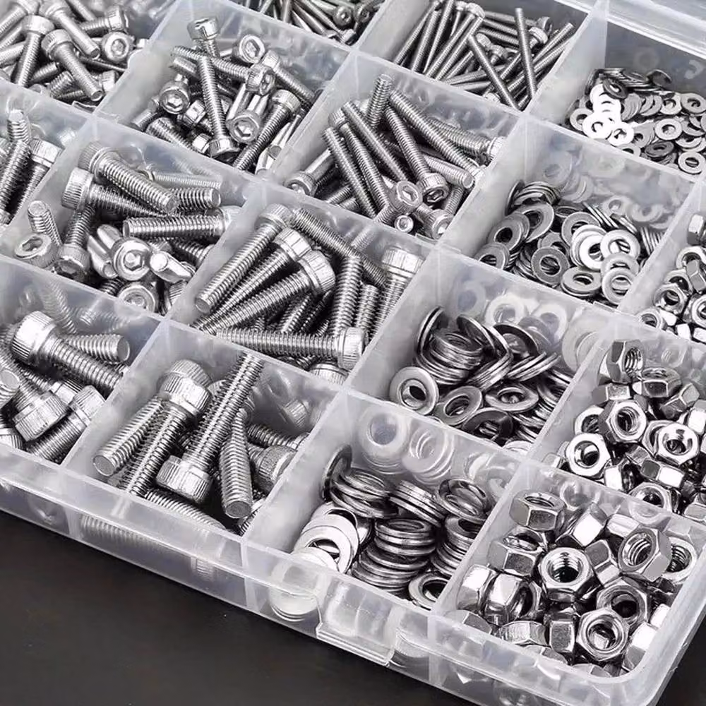 FLAVORA 1059-Piece Stainless Steel Nuts, Bolts and Washers Assortment Kit in Silver – 2