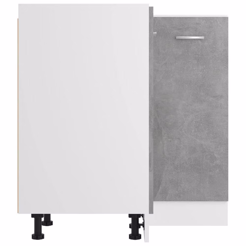 Berkfield Home Modern Grey Corner Kitchen Cabinet with Hinged Doors, W/D/H: 75.5 x 75.5 x 80.5 cm – 3