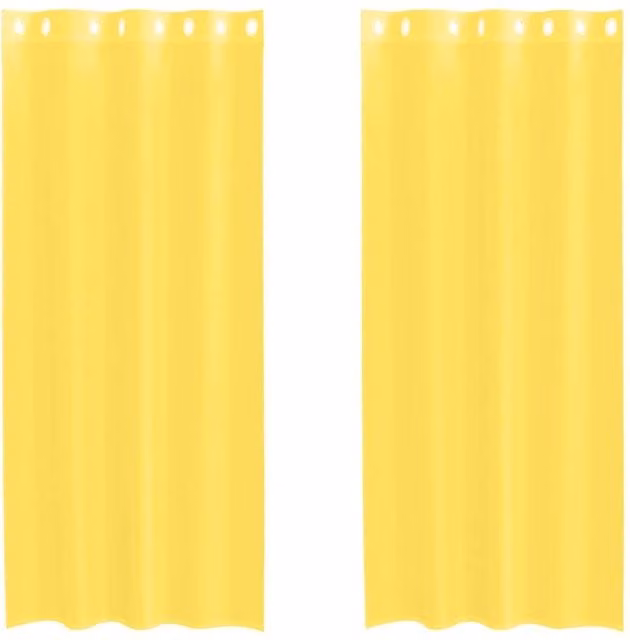 Berkfield Home Yellow Voile Fabric Panel Curtains with Eyelets, 2 Pack