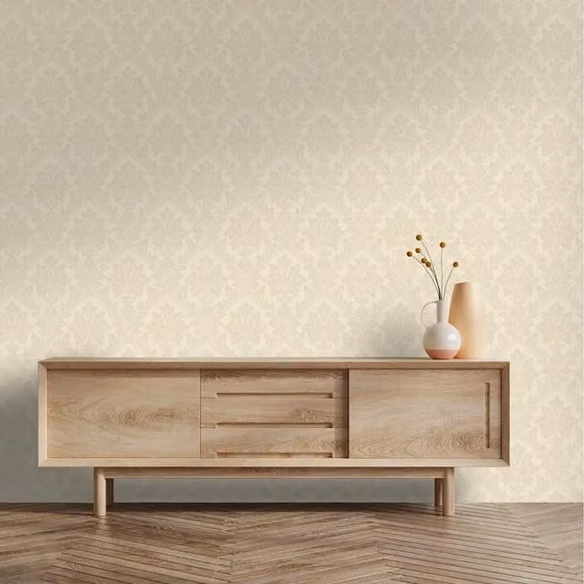 Grandeco Classic Gold Floral and Abstract Damask Wallpaper Roll