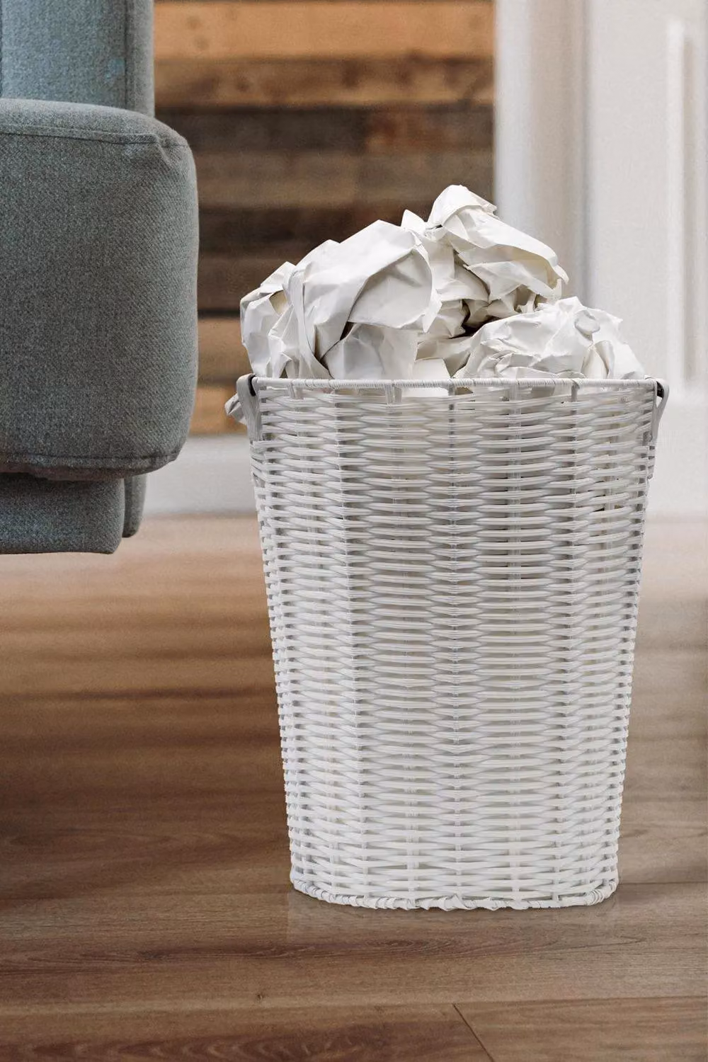 Arpan White Round Resin Plastic Waste Paper Bin – 3