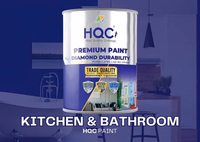 HQC PAINTS Kitchen and Bathroom Satin Gloss Paint in Dove Grey, 1 l – 2