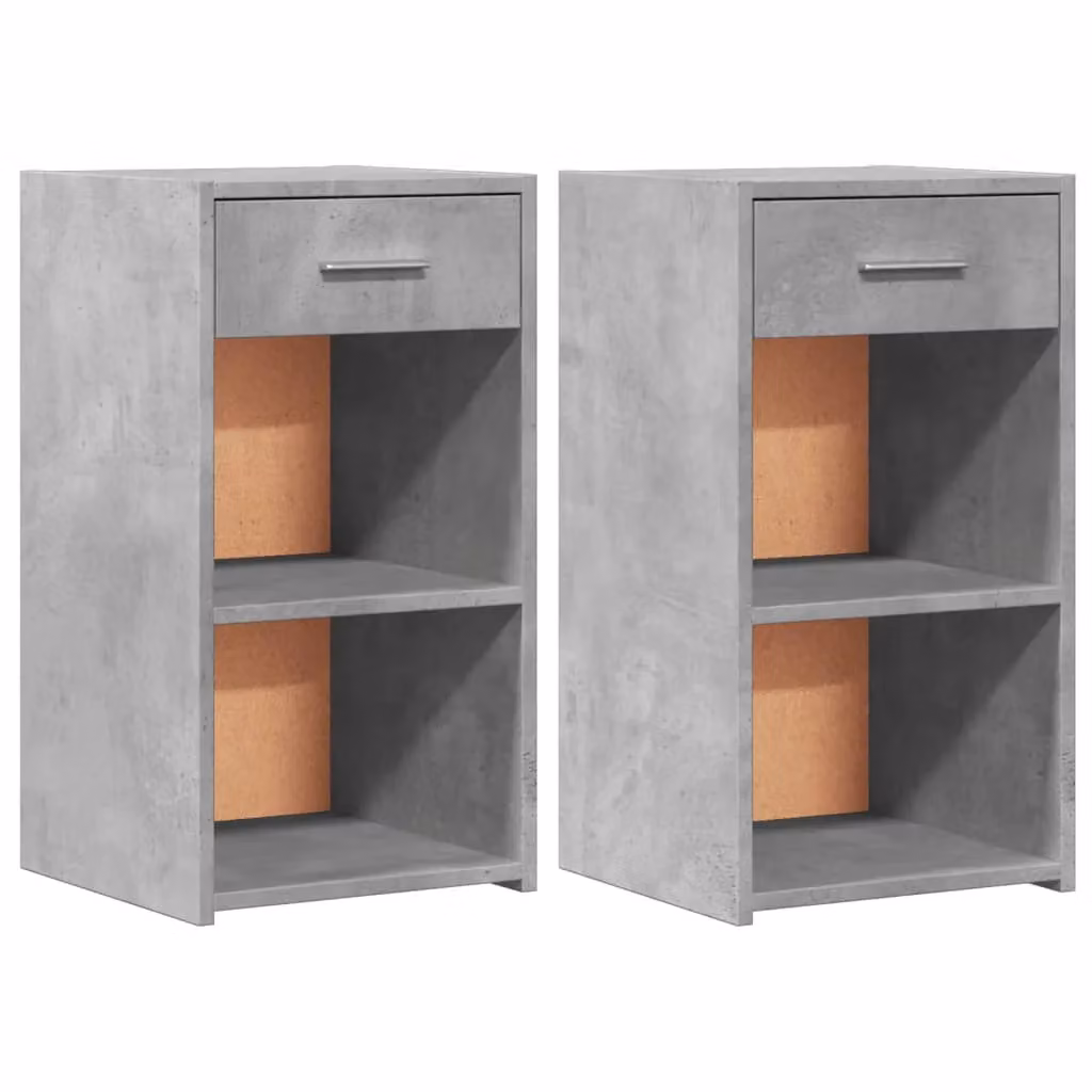 Berkfield Home Set of 2 Bedside Cabinets in Concrete Grey, W/D/H: 35 x 34 x 65 cm – 2