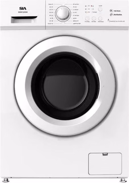 SIA SWM72200W/A White Freestanding Front Loader Washing Machine, 7kg Capacity, 1200RPM Spin Speed, A Energy Rating, with Child Lock and End Time Delay – 1