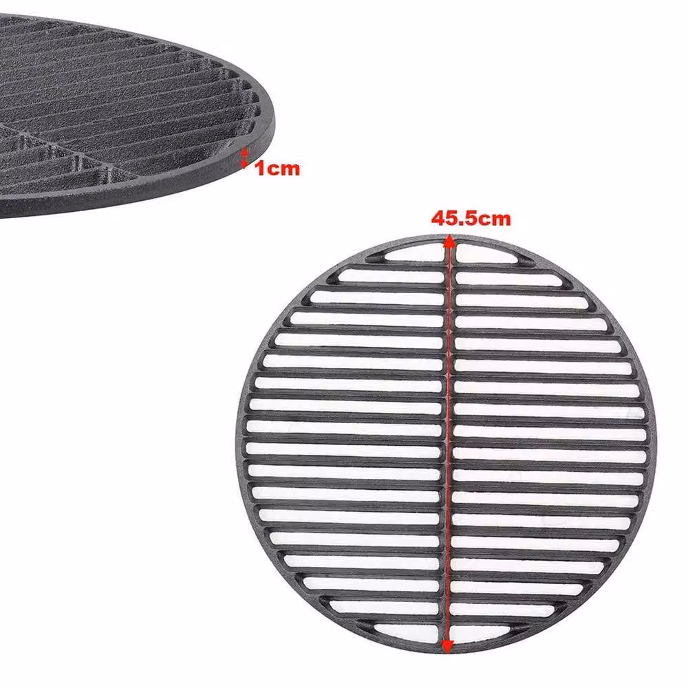 NESTLUNE Large Round Cast Iron Charcoal BBQ Grill Grate in Black, Diameter: 100 cm – 1