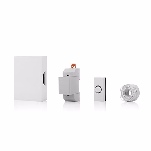 Byron Wired Mains Doorbell Set in White