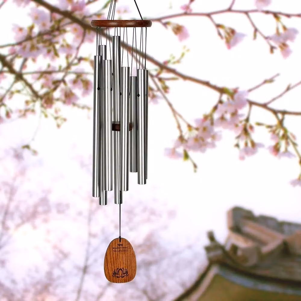 Woodstock Chimes Outdoor Mindfulness Wind Chime in Silver – 2