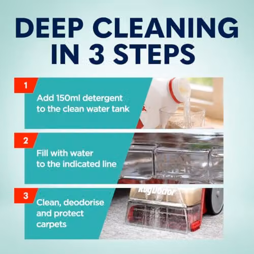 Rug Doctor Carpet Detergent with SpotBlok, 1.1 l 4-in-1 Carpet Cleaner Solution for Cleaning, Rejuvenating, Deodorising and Protecting – 5