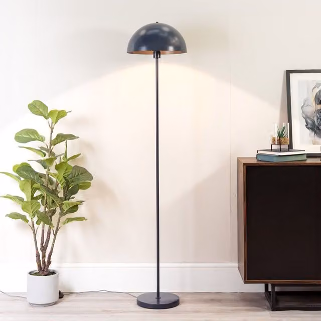 ValueLights Stassi Mushroom Dome Metal Freestanding Floor Lamp with LED Bulb in Blue – 1