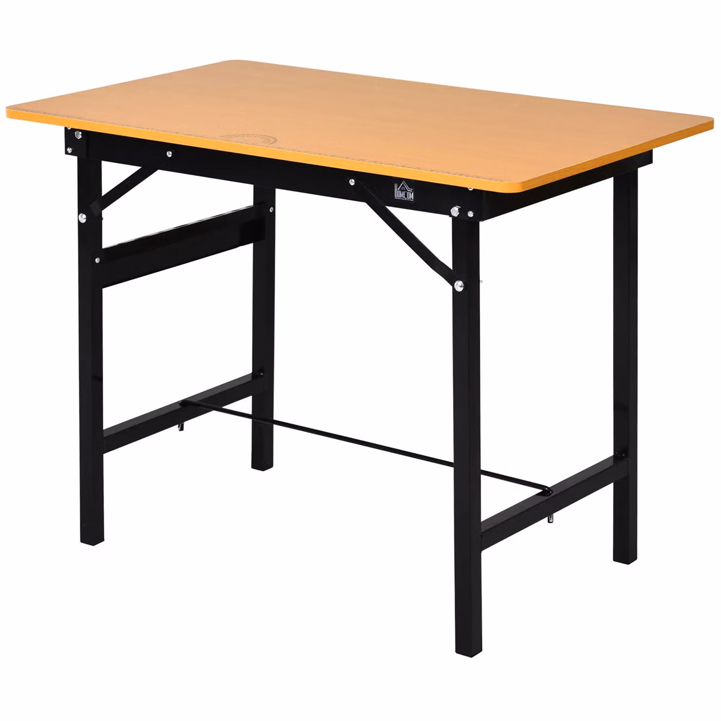 HOMCOM Heavy Duty Foldable Steel Workbench in Yellow and Black, W: 100.0 cm, D: 60.0 cm, H: 75.5 cm – 2