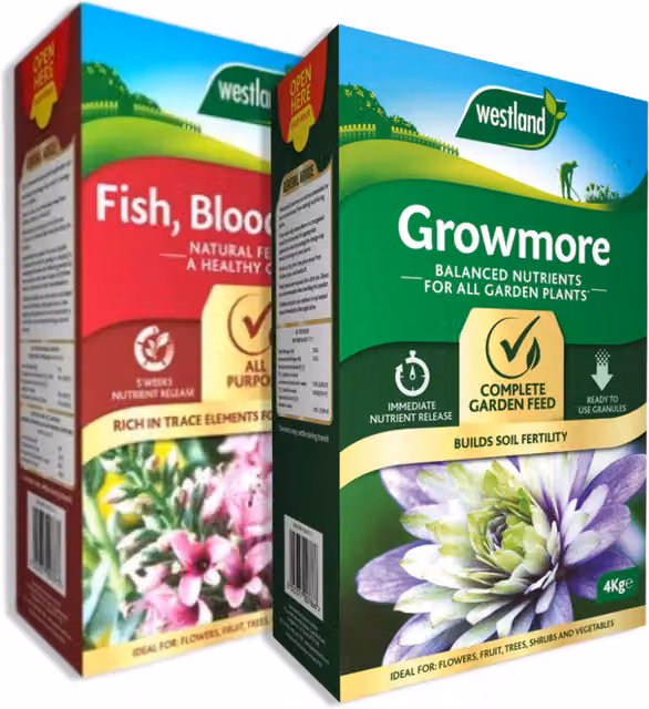 Westland Growmore and Fish Blood and Bone Organic Duo Pack, 8kg Total
