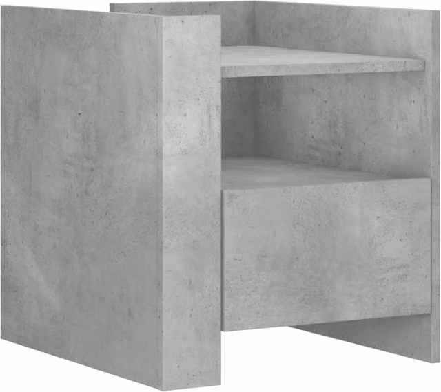 Berkfield Home Bedside Cabinet in Concrete Grey, W/D/H: 45 x 50 x 50 cm