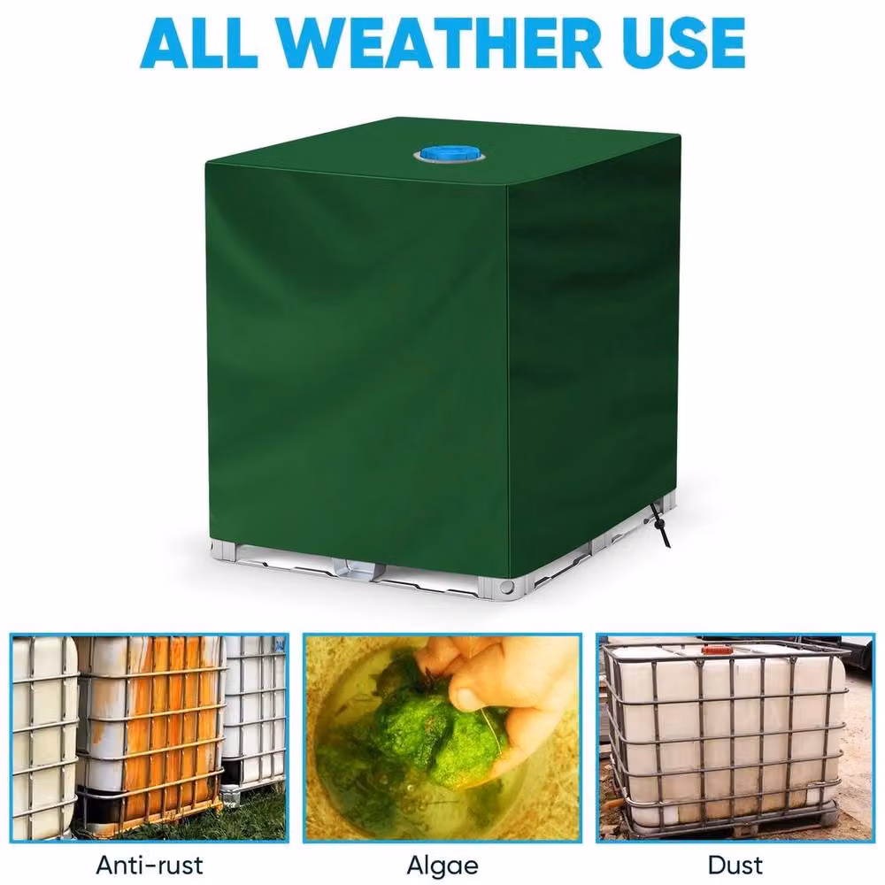 EONLION UV Resistant Green Water Tank Cover for 1000L IBC Containers, Width: 100 cm – 3