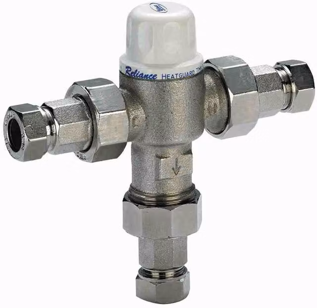 John Guest Speedfit RWC 22mm 2 In 1 Union Thermostatic Mixing Valve TMV3 Approved Grey HEAT160020