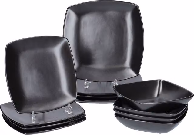 Creative Tops Raven 12 Piece Geometric Dinner Set in Black – 1