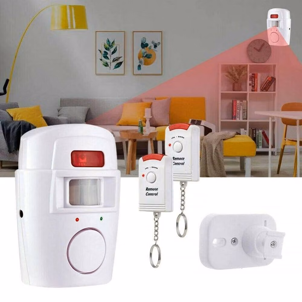 NESTLUNE Wireless Motion Sensor Alarm with 4 Remotes in White – 2