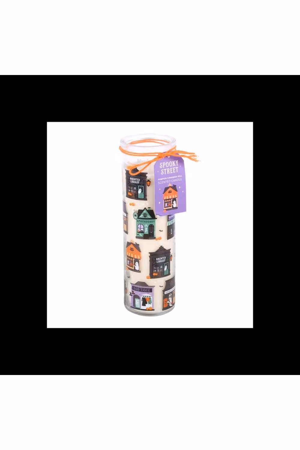 KDMD Spooky Street Pumpkin Cinnamon Roll Glass Tube Candle, Multicolour – 2